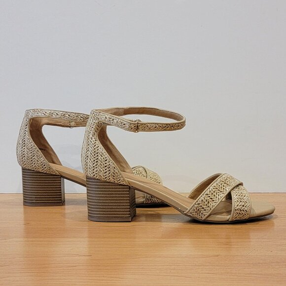 NWT Lane Bryant Raffia Sandals with Ankle Straps - 11W - Picture 3 of 7